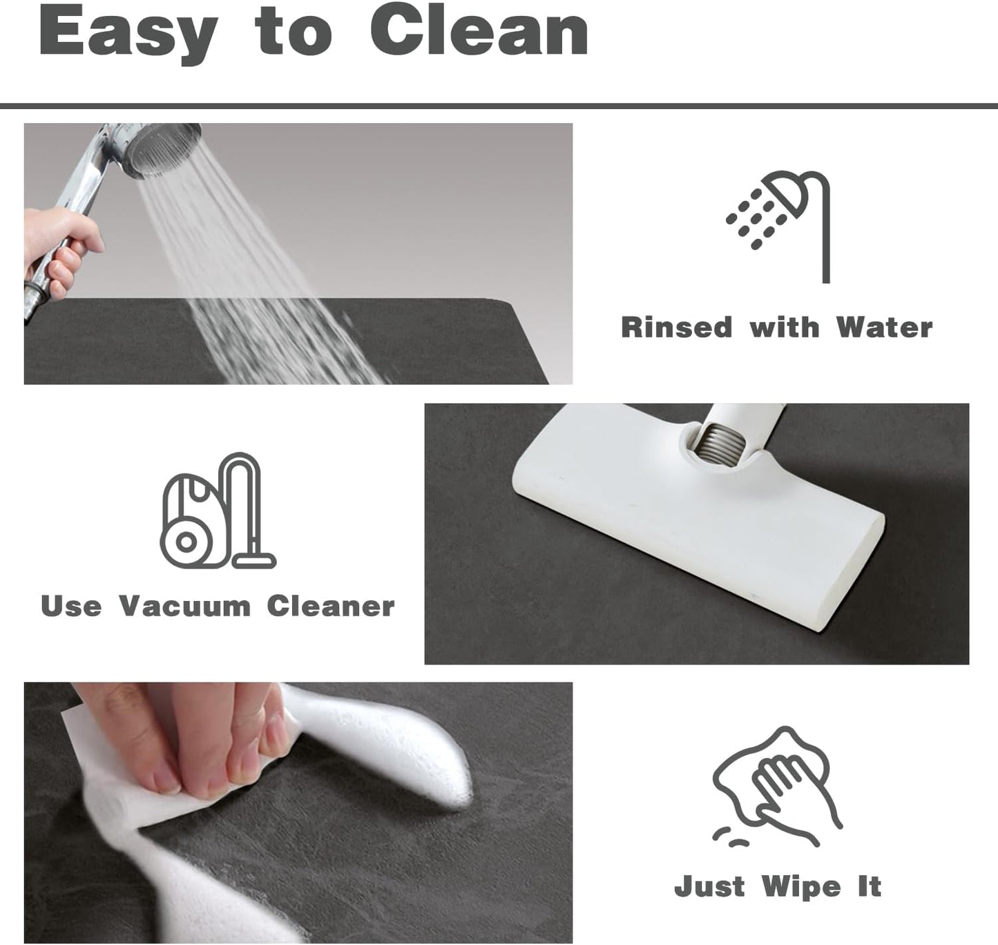 Bath Mat, Bathroom Rugs Non Slip Washable Thin Absorbent Quick Dry Bath Mat Fits Under Door Bathroom Floor Mat Perfect for Bath, Shower, or Sink 36"x60" Dark Grey