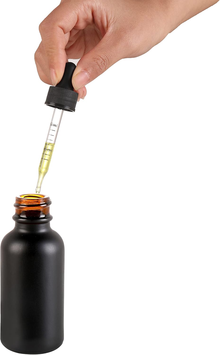 24 Pack,1oz Glass Dropper Bottle, Frosted Black Tincture Bottles with Dropper,Pretty Finish for All Kinds of Liquids,Oil Bottles for Hair- Stronger Suction ideal for Leakproof Travel