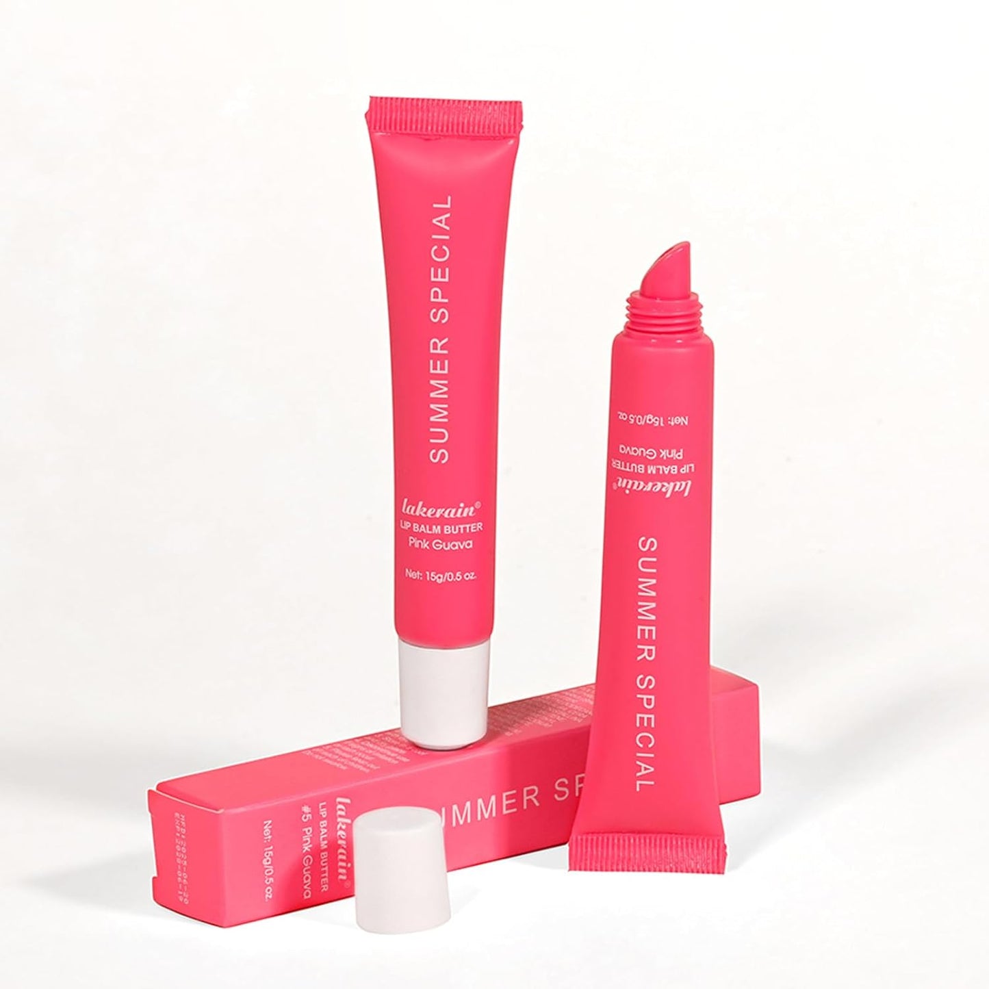 Summer Special Lip Butter Balm - Ultra-Hydrating, Nourishing Lip Care with Natural Ingredients, Shea Butter & Olive Oil, Soothes & Softens Dry Lips (#5 Pink Guava, 1)