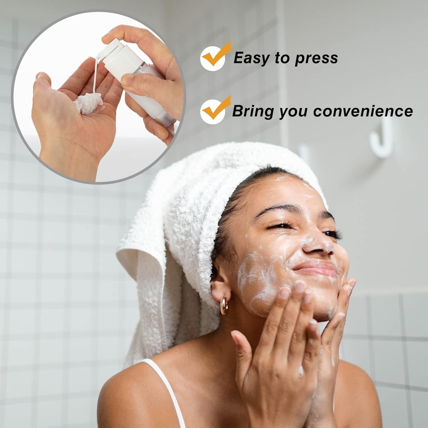 2.7OZ/80ML Clear Airless Pump Bottles, Lotion Dispenser Travel with Pump, Vacuum Plastic Travel Size Lotion Bottle for Foundation, Creams, Cosmetic(6 Pack)