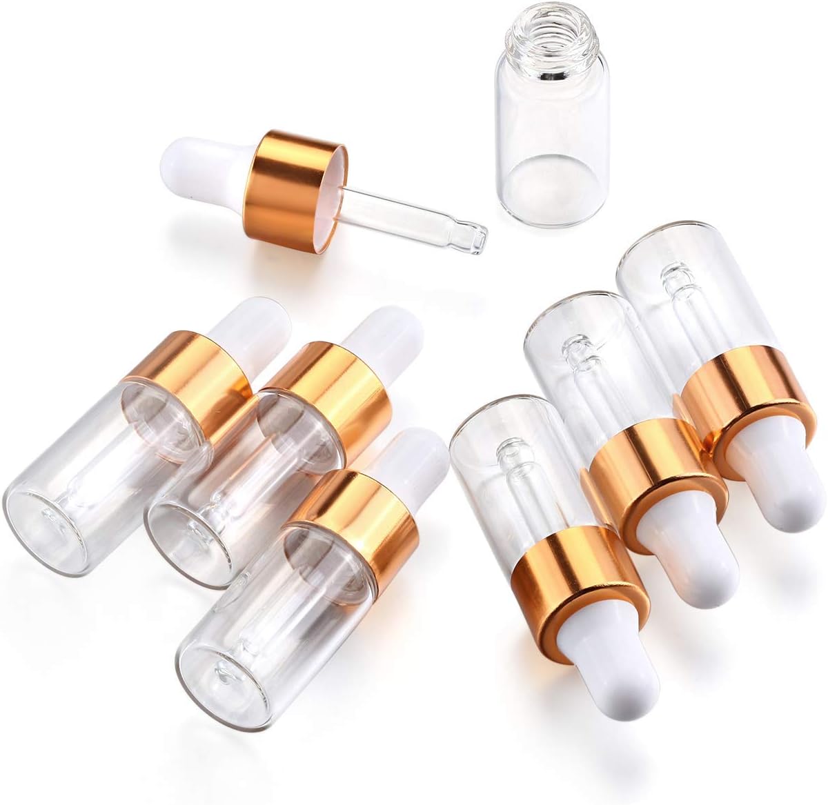 100,3ml Clear Glass Dropper Bottle,Mini Glass Eye Dropper Vials With Pipette For Essential Oils Empty Dropper With Pipette Sample Test Tubes Travel Perfume Liquid Container