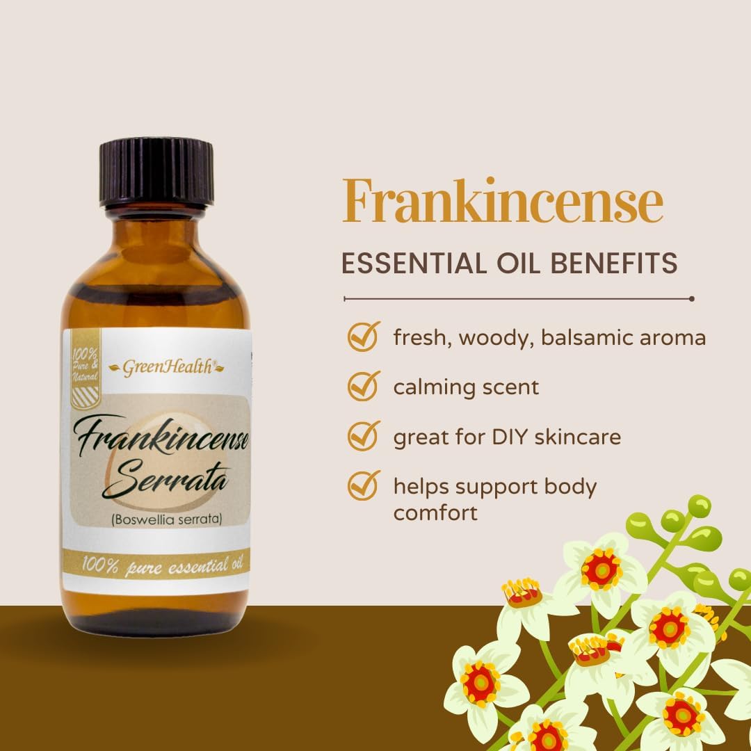 16 fl oz - Frankincense Essential Oil (100% Pure & Uncut), Aluminum Bottle - GreenHealth