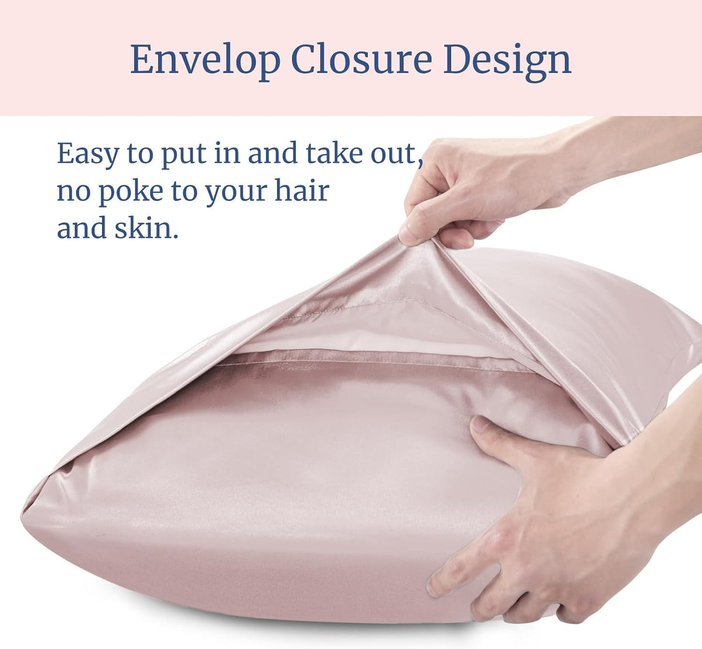 BEDELITE Satin Pillowcase for Hair and Skin, Super Soft Similar to Silk Pillow Cases 4 Pack with Envelope Closure, Cooling Pillowcases for Women Men (20"x30" Queen Size, Lotus Pink)