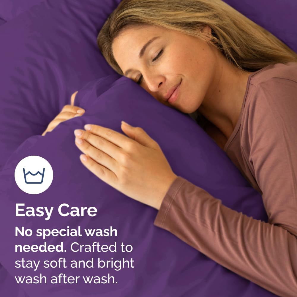 King Pillow Cases Set of 10 - Ultra Soft Hotel Quality Pillowcase Covers - Comfy & Wrinkle Free - Shrink, Stain and Fade Resistant - Easy-Care, Machine Washable Pillow Protectors - 10 Pcs Set - Purple