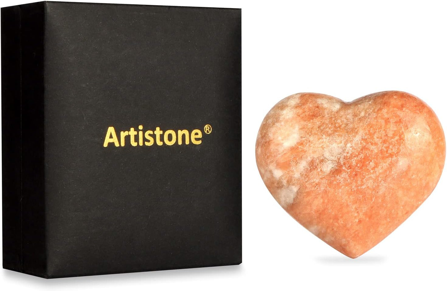 Artistone 50mm Natural Heart Healing Crystals Orange Calcite Heart Love Stones Polished Pocket Palm Gemstones Chakra Reiki Balancing Christmas Decorations