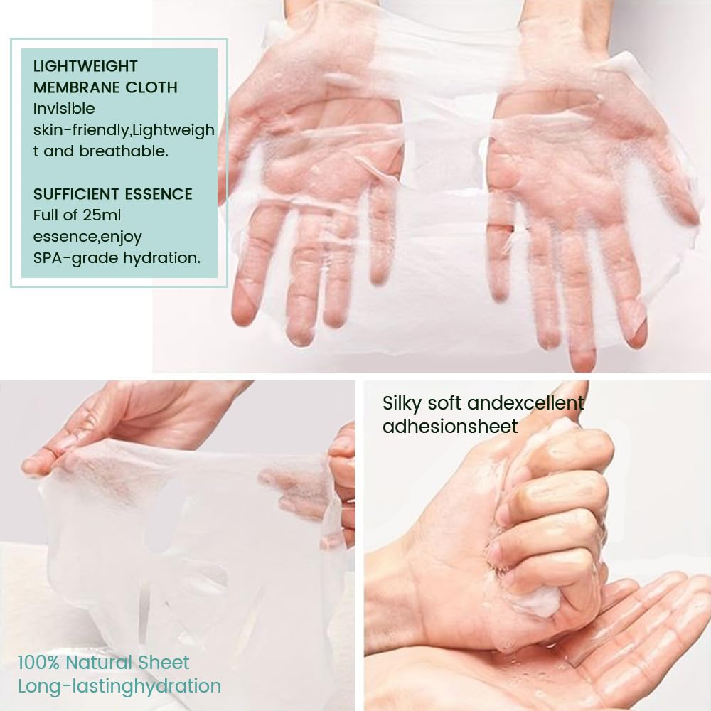 Face Sheet Mask Skincare,Hydrating Spa Face Mask For Sensitive Skin,Moisturize,Nourish for All Skin Types,Natural Skin Care Spa Face Mask for Women Men Girls,Pack of 8