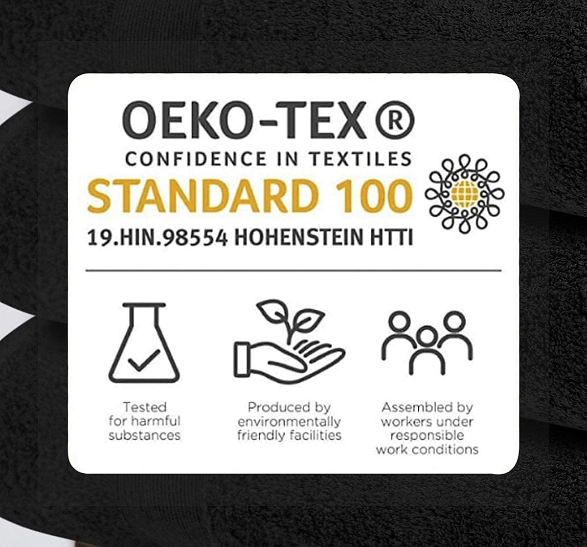 Softolle Luxury Bath Towels Set of 4 (27” x 54”) | Towels for Bathroom | Super Soft | Highly Absorbent Towels for Home, Spa, Gym (Black)