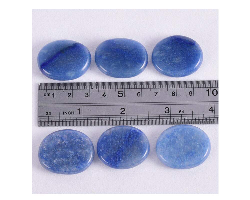 7 Pieces Natural Massage Stones Set for professional or home spa (Blue Aventurine)
