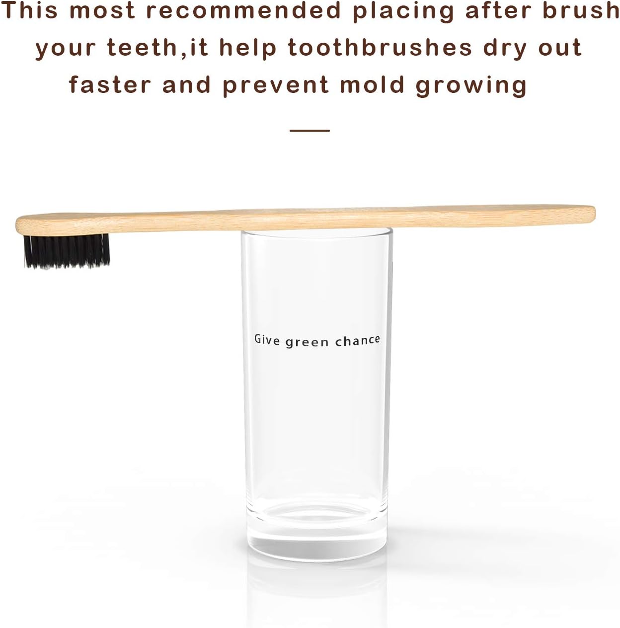 Virgin Forest Bamboo Toothbrushes, Eco Friendly BPA Free Soft Bristles Toothbrush, Biodegradable Natural Wooden Toothbrushes, Vegan Organic Bamboo Charcoal Tooth Brush for Sensitive Gums Set of 10