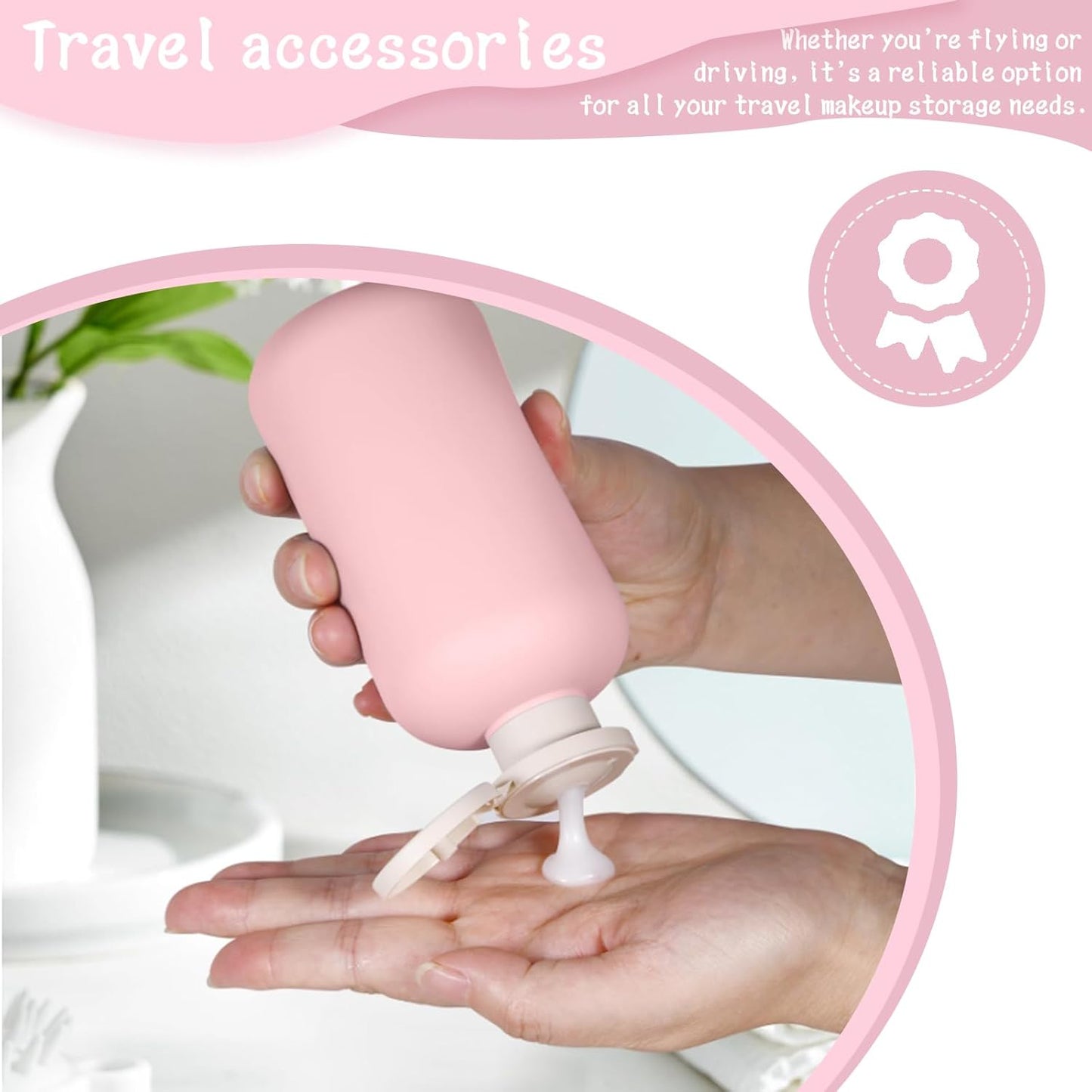 3-Pack Leakproof Travel Bottles - 6.8 oz Squeeze Shampoo & Lotion Containers with Locking Flip Caps, Food Grade HDPE/PP, for Toiletries, Gym, Camping (Green, Blue, Pink)