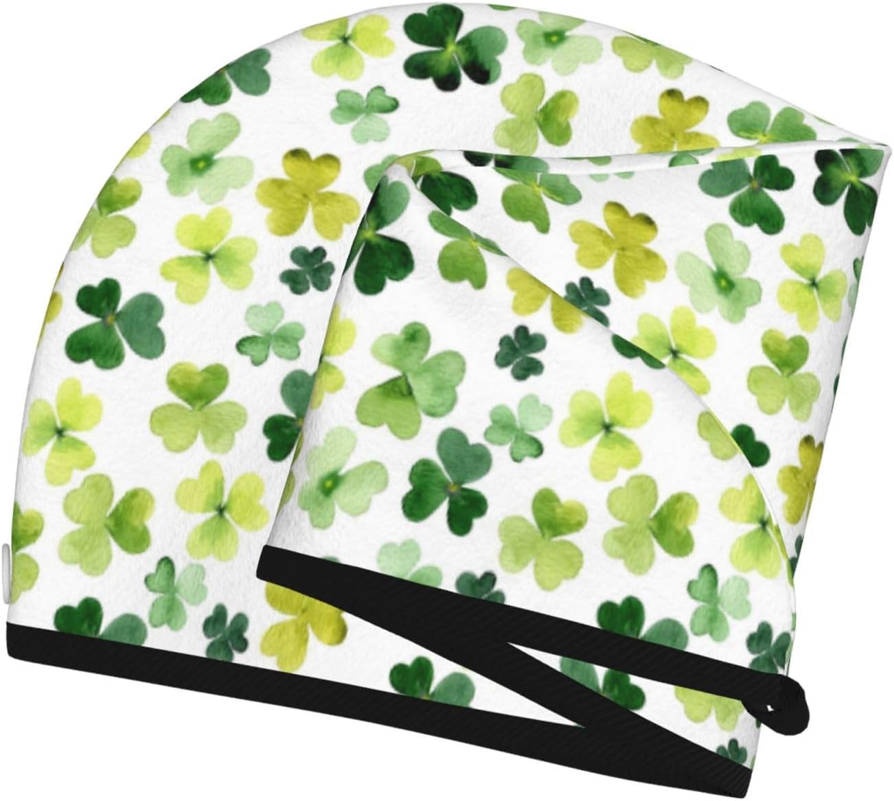 St. Patrick's Day Hair Towel Wrap Microfiber Fast Drying Hair Turban with Buttons for Women Drying Curly, Long & Thick Hair