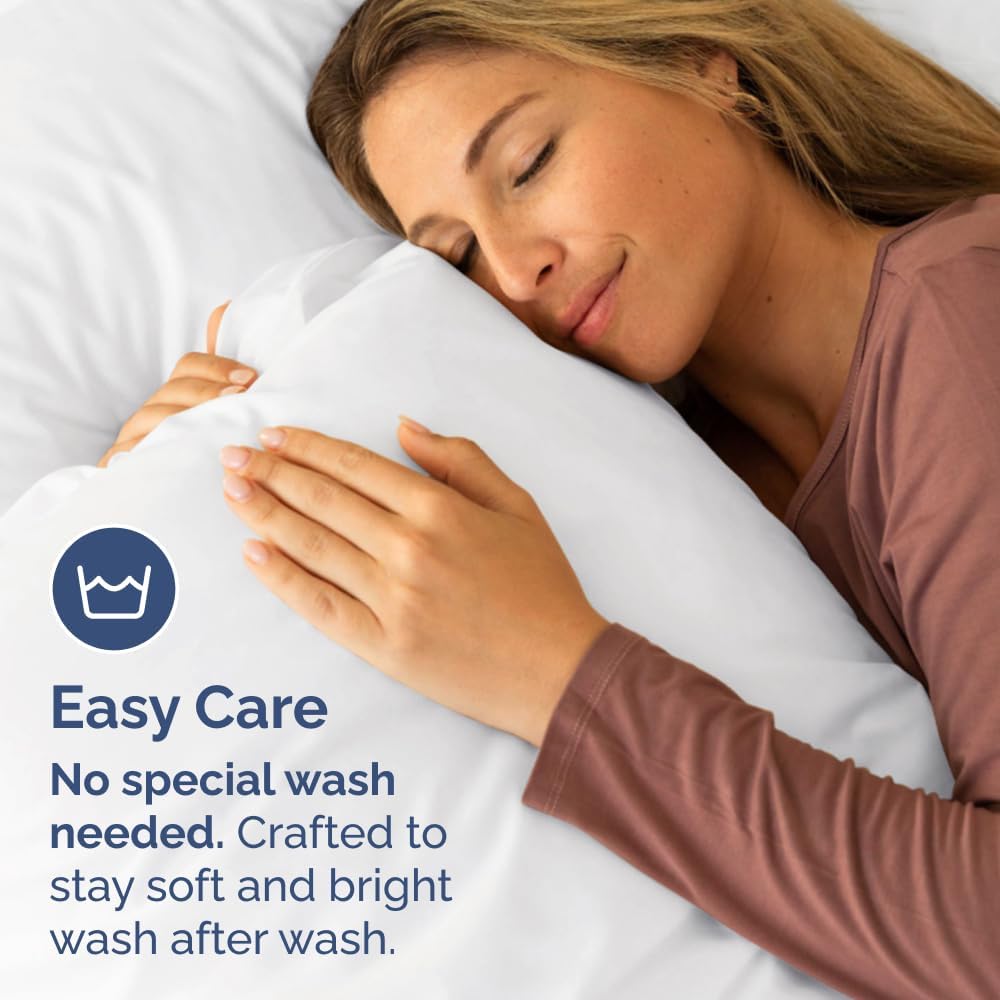 Queen Pillow Cases Set of 6 - Ultra Soft Hotel Quality Pillowcase Covers - Comfy & Wrinkle Free - Shrink, Stain & Fade Resistant - Easy-Care, Machine Washable Pillow Protectors - 6 Piece Set - White