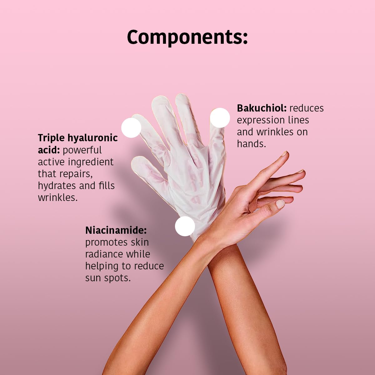 IROHA NATURE Anti-Aging Hand Mask Gloves | 15 Pairs | Triple Hyaluronic Acid, Bakuchiol & Niacinamide | Reduces Wrinkles & Dark Spots | Vegan & Cruelty-Free | 93% Natural Ingredients
