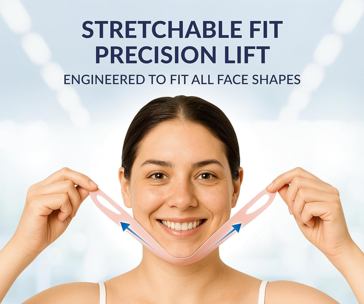 STYLIA V Line Lifting Collagen Face Mask - Lift, Firm & Contour Jawline - Double Chin Strap with Hyaluronic Acid & Aloe Vera - Hydrating Neck & Face Tightening Mask - Chin Strap for Sleeping (2PC)