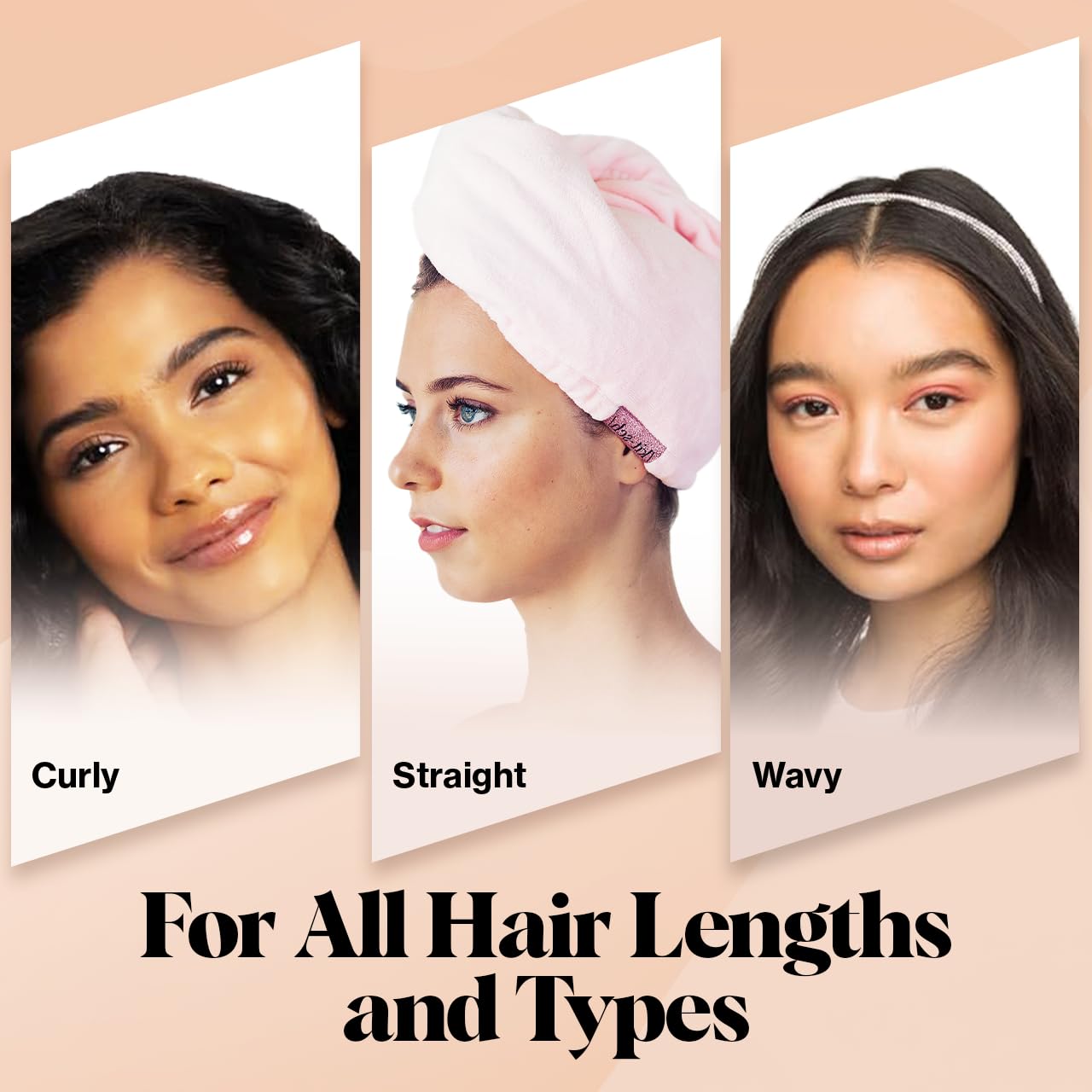 Kitsch Microfiber Hair Towel Wrap for Women - Super Absorbent Hair Drying Towel - Quick Dry, Anti-Frizz - for Long & Short, Wet & Curly Hair - Blush