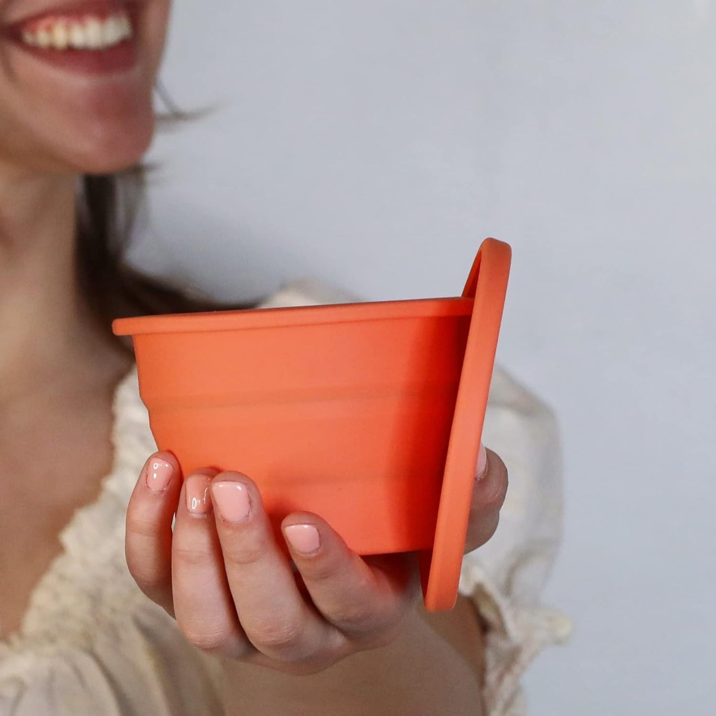 Menstrual Cup Sterilizer, Period Disc Cleaner, Period Cup or Menstrual Disk Travel Wash Case, Multi-Use Shaker for Cleaning or Storage Container, Reusable Menstral Sanitizer (Coral)