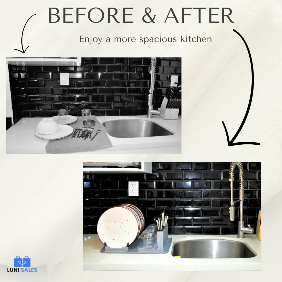 Drying Mat - Dish Mat Drying Kitchen Mat - Dish Rack Mat - Absorbent Dish Drying Mat - Drying Mat for Kitchen Counter - Dish Drying Mat - Dish Mat