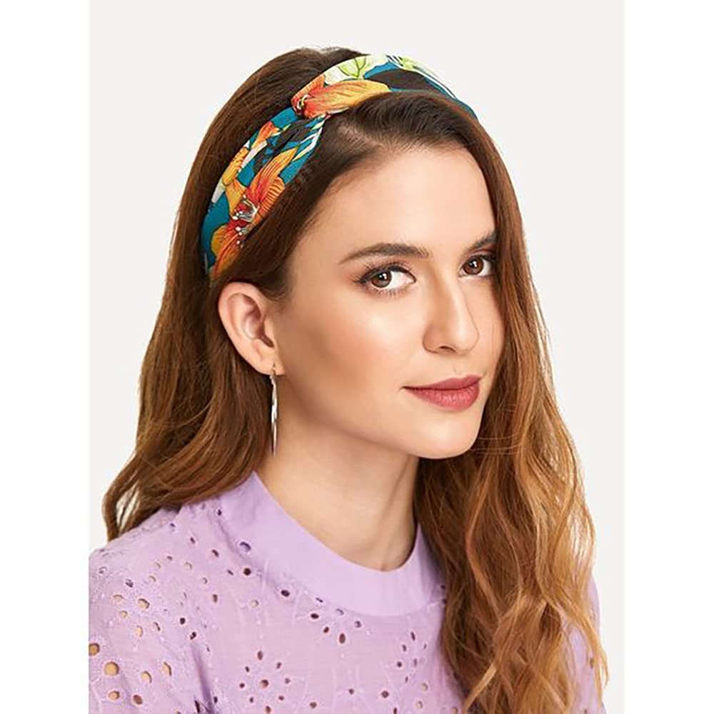 DRESHOW 10 Pack Boho Headbands for Women Vintage Cross Elastic Head Wrap Hair Accessories