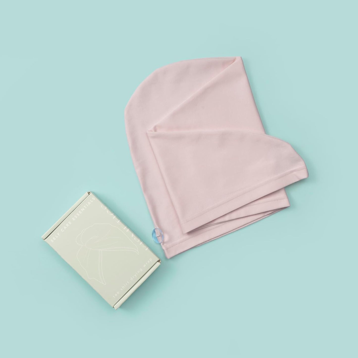 Tee Shirt Drying Wrap, Frizz Free, Soft & Lightweight&Flexible, Hair Drying Turban, Gentle Drying Towel Wrap with Button, for Long Hair (Pink)