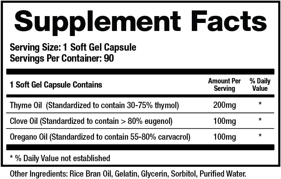 BioMatrix Oil Blend of Thyme, Oregano, Clove, Digestive Supplement for Men and Women, GI Repair Softgels | Microb-Defend (90 Capsules)