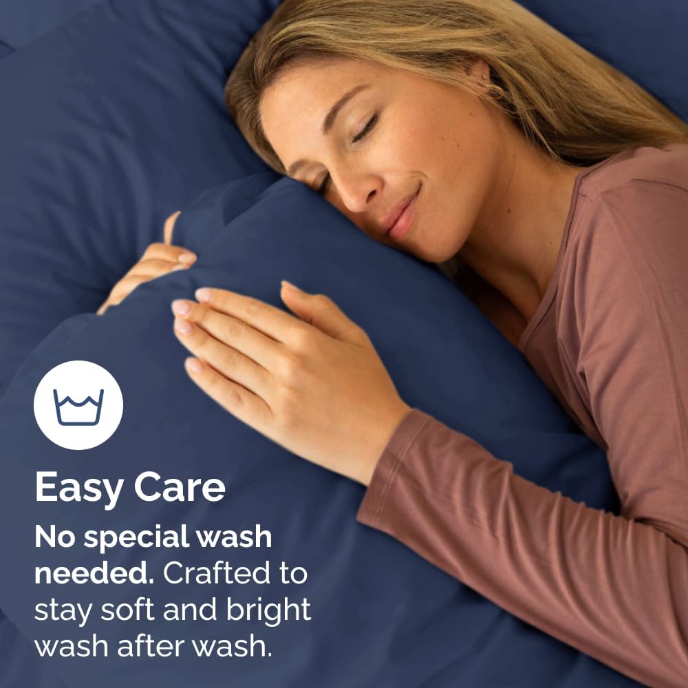 Standard Pillow Cases Set of 8 - Ultra Soft Hotel Quality Pillowcase Covers - Comfy, Cozy & Wrinkle Free - Shrink, Stain & Fade Resistant - Machine Washable Pillow Protectors - 8 Piece Set - Navy Blue