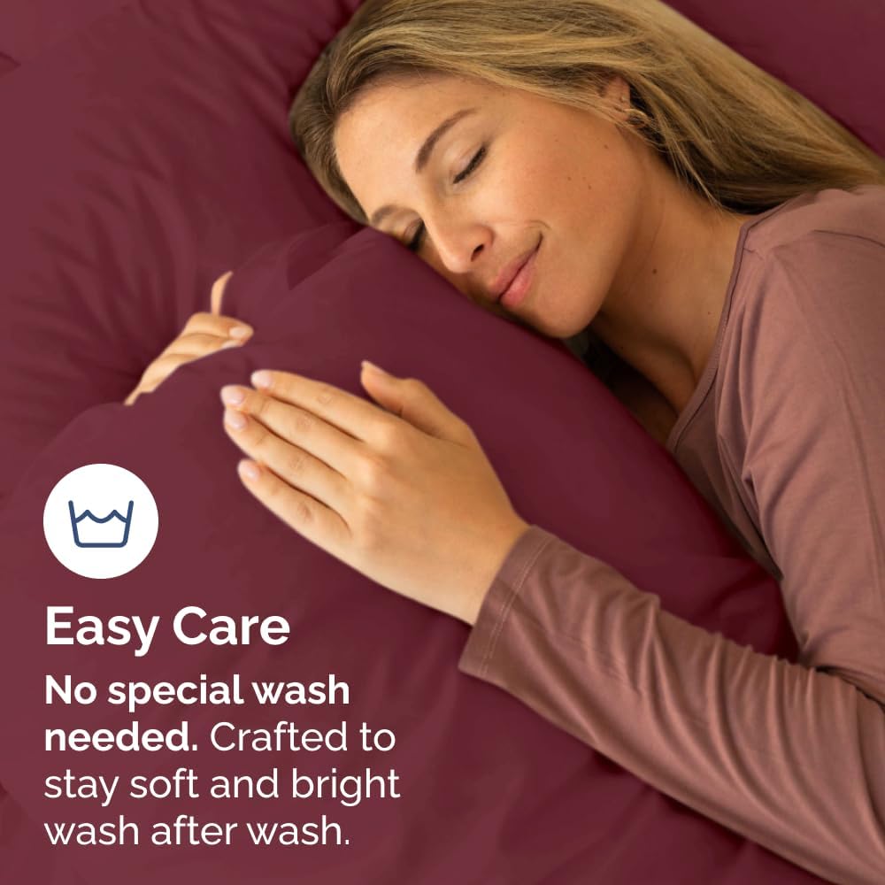 Standard Pillow Cases Set of 6 - Ultra Soft Hotel Quality Pillowcase Covers - Comfy, Cozy & Wrinkle Free - Shrink, Stain & Fade Resistant - Machine Washable Pillow Protectors - 6 Piece Set - Burgundy