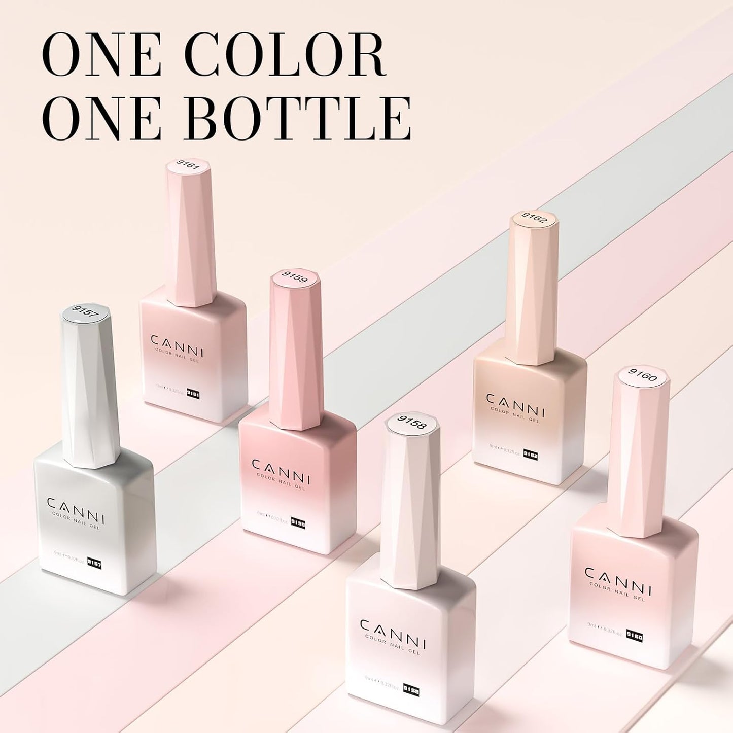 CANNI Jelly Nude Pink Gel Nail Polish Set- 6 Pcs 9 Ml Neutral Transparent Milky White Colors Gel Polish Kit, Soak Off LED Nail Gel Manicure Kit DIY at Home Salon Gifts