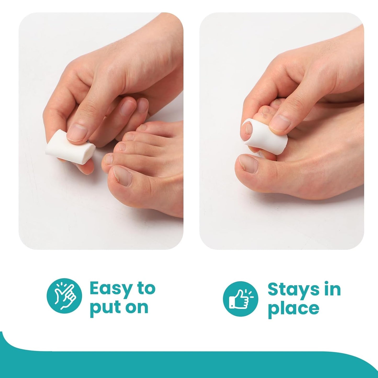 Silicone Toe Protectors – 12 Pack Silicone Toe Sleeve for Hammer Toes, Corns, Calluses, Blisters – Soft Gel Toe Tube Pads for Pain Relief