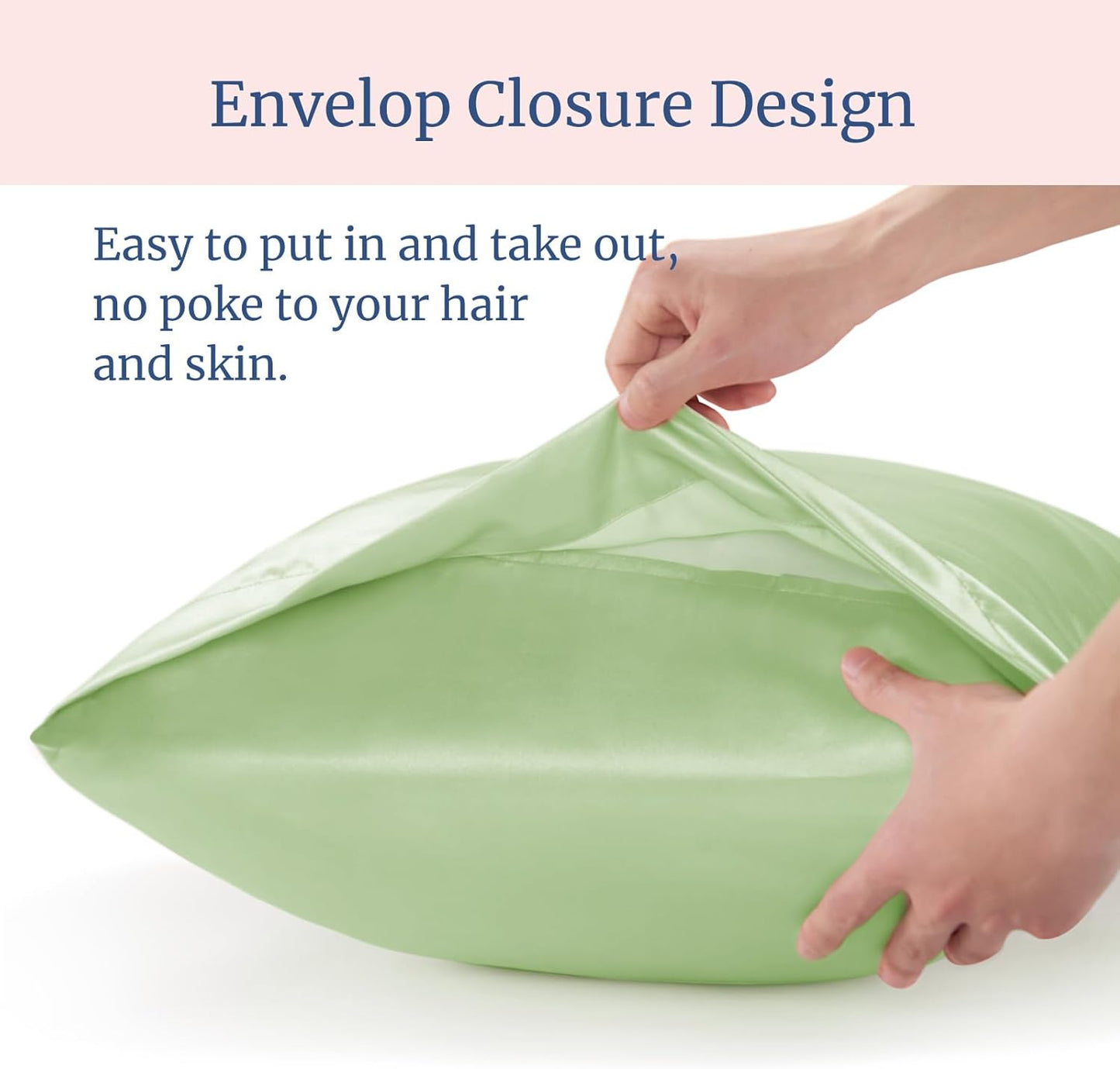 BEDELITE Satin Pillowcase for Hair and Skin, Super Soft and Cooling Similar to Silk Pillow Cases 2 Pack with Envelope Closure, Gift for Women Men(20"x30" Queen Size, Gleam)