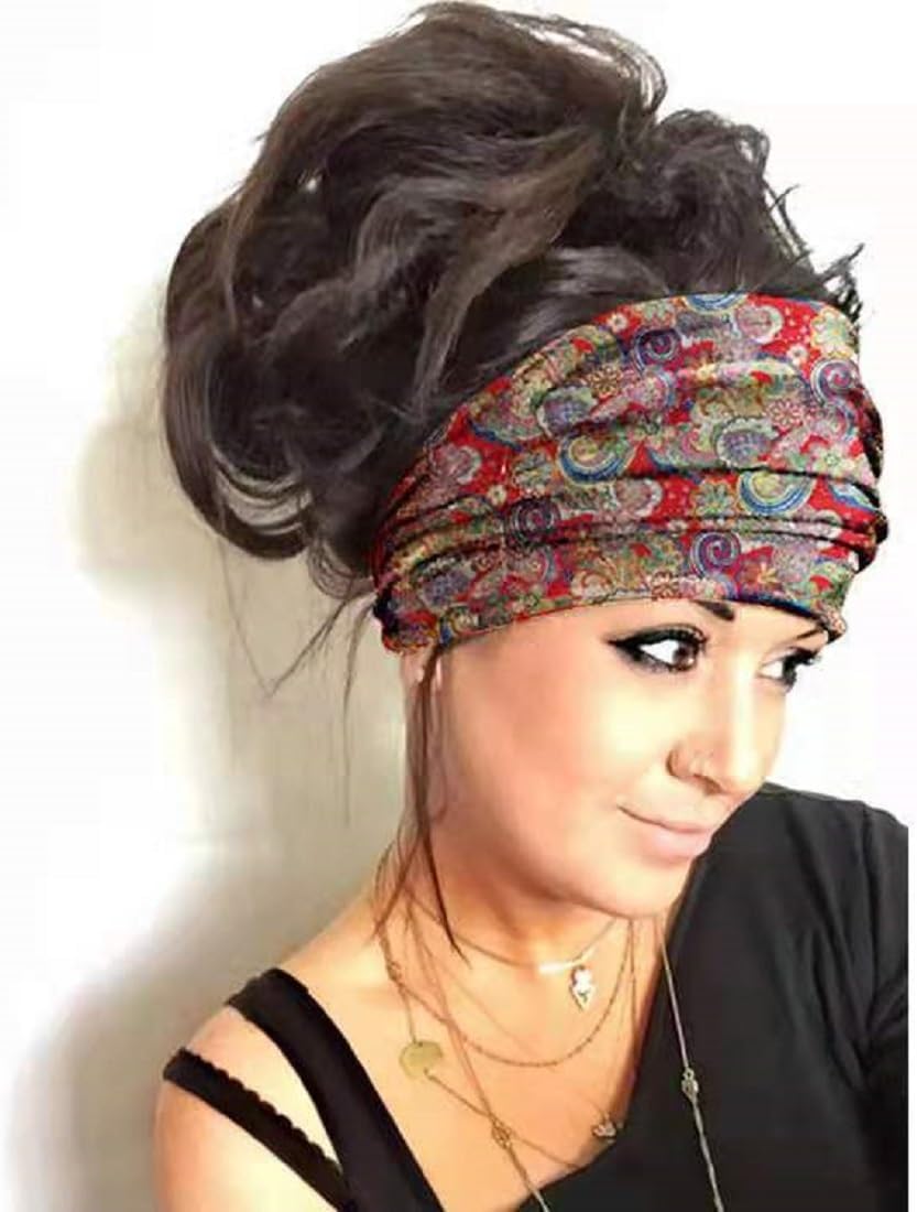 K-Elewon 3 Pack Women Wide Elastic Head Wrap Headband Sports yoga Hair Band