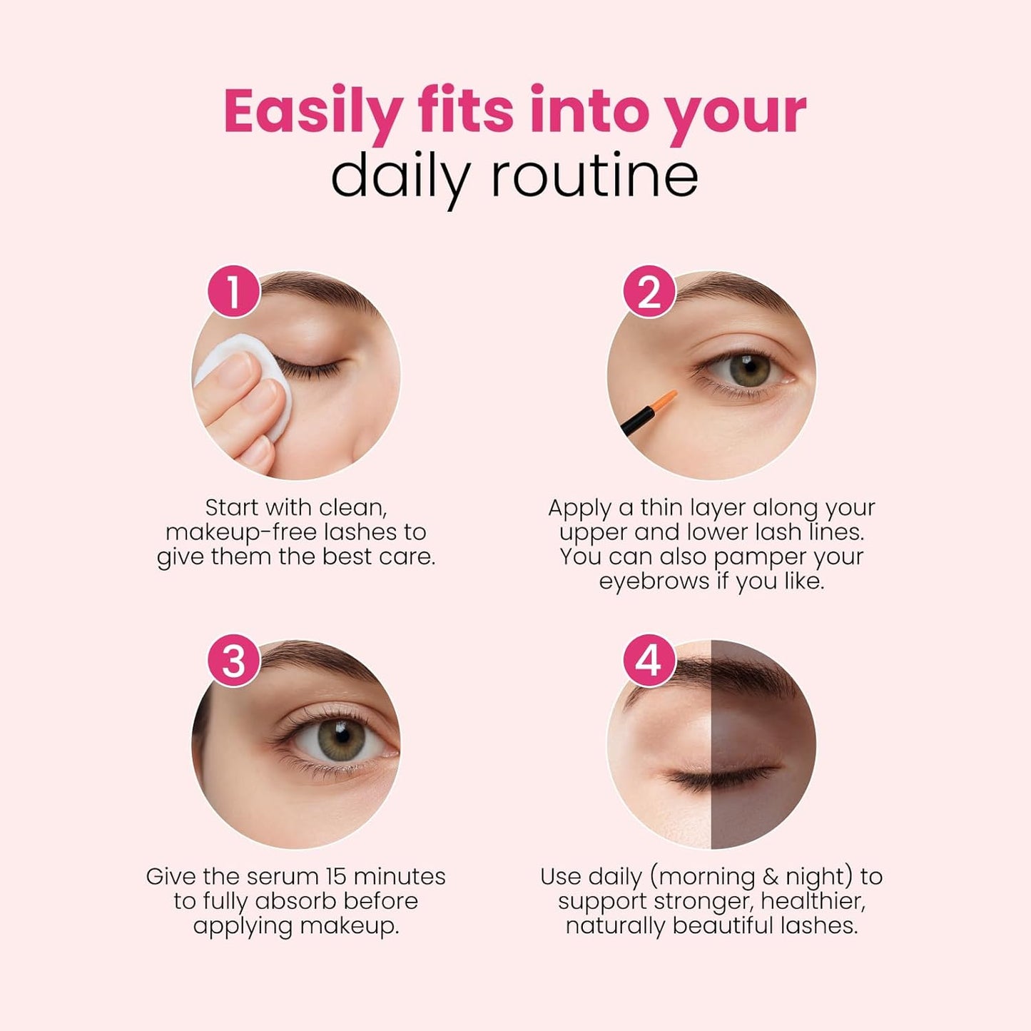 Trybello Eyelash Growth Serum | Natural Lash Serum with Lengthening & Thickening Formula | Biotin, Peptides + Botanical Extracts | Vegan, Gentle, Non-Irritating, Daily Use