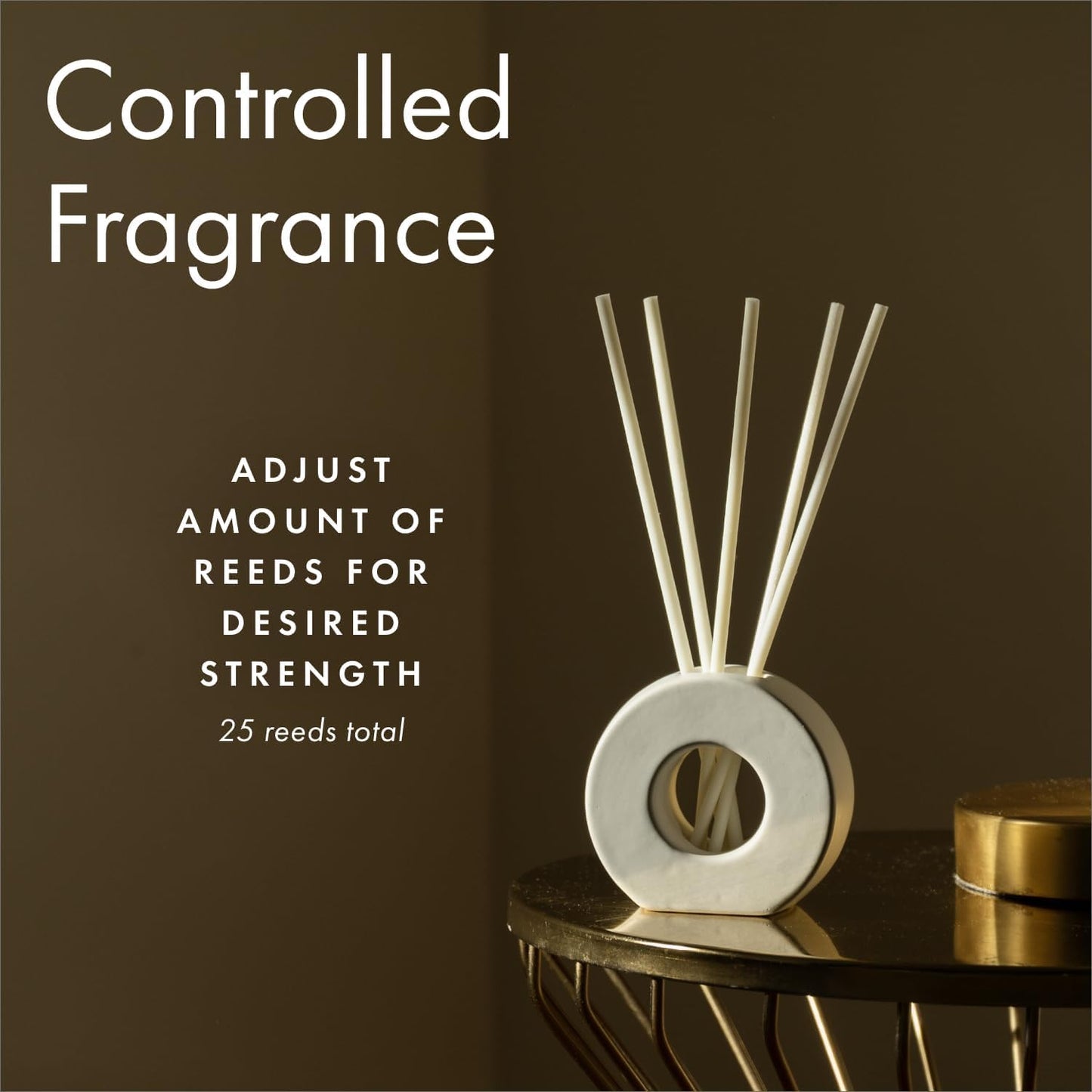 ScentAir Infused Liquidless Reeds | Includes 25 Flameless Reeds and 1 Decorative Vase, White | Essential Oil Aroma Diffuser Sticks | Fresh Spa Scents | Amazon Exclusive | Sands & Salt
