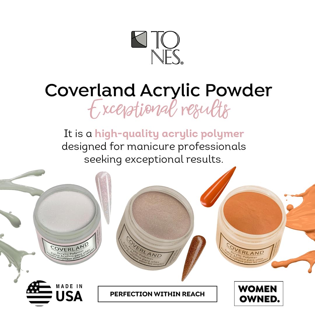 Tones Coverland Acrylic Nail Powder "Croissant au Miel" - Limited Edition Acrylic Powder for Nail Design, Sculpting, and Masking Nail Bed Imperfections - (1.5 Oz)