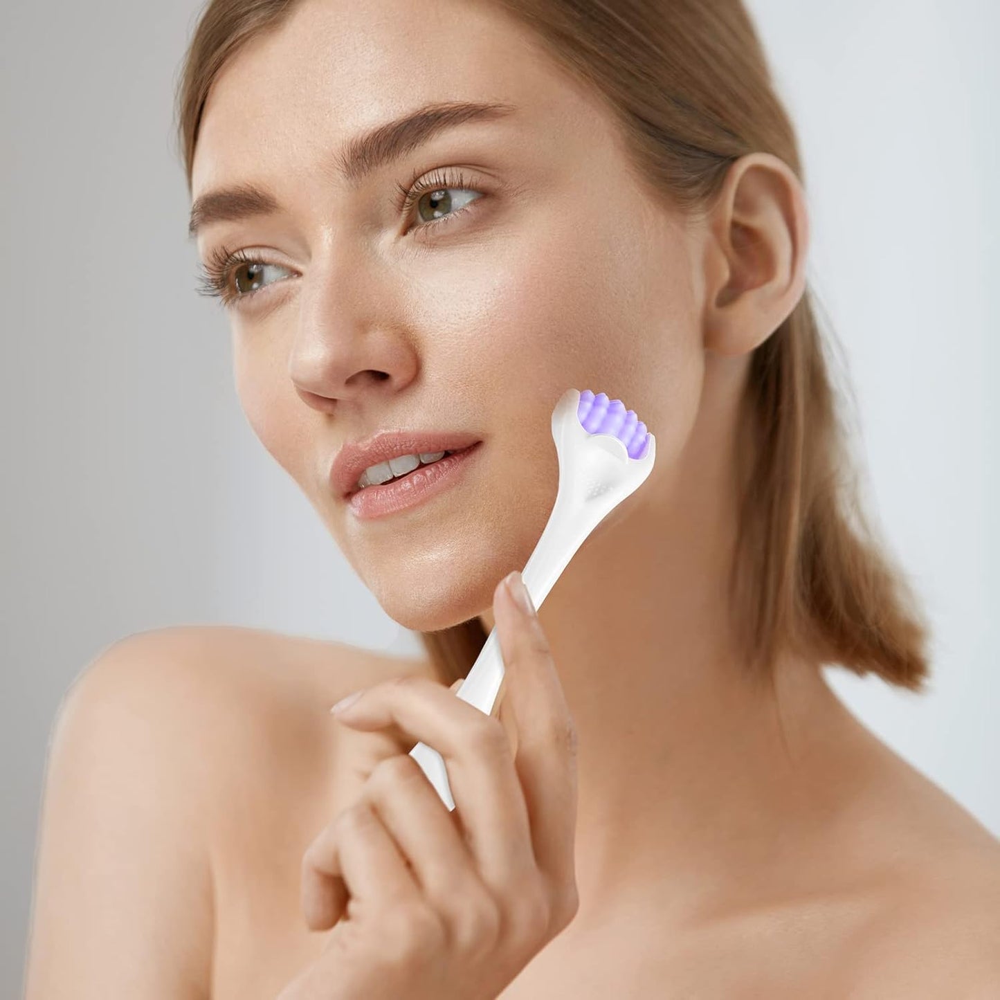 Tondiamo 2 Pcs Muscle Roller Stick Fascia Body Cellulite Face Massage Manual Tools for Muscles Relief Neck Arm Back Leg Deep Trigger Points Release (Purple), 1.0 Count