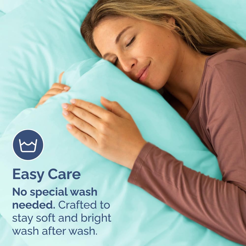 King Pillow Cases Set of 8 - Ultra Soft Hotel Quality Pillowcase Covers - Comfy & Wrinkle Free - Shrink, Stain & Fade Resistant - Easy-Care, Machine Washable Pillow Protectors - 8 Piece Set - Spa Blue