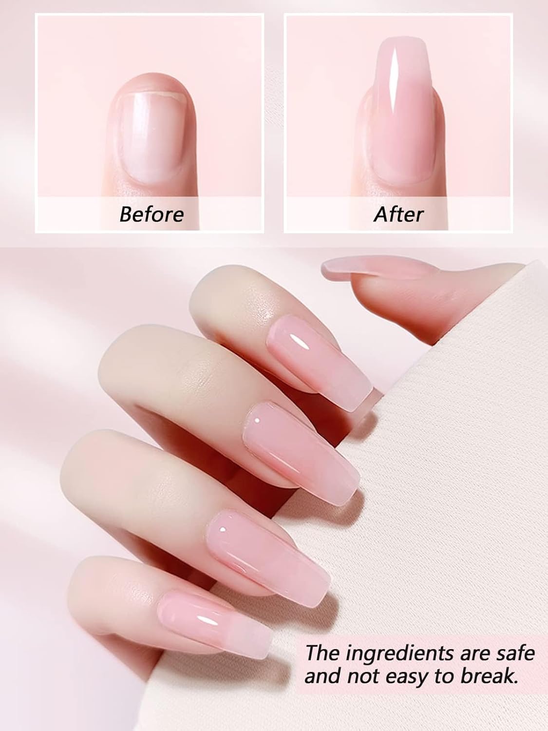EBANKU Pink Acrylic Powder, 120g/4.23oz Acrylic Powder Large Capacity Professional Acrylic Nail Powder for Nail Acrylic Extension, Nail Carving, Long-Lasting, No Nail Lamp Needed