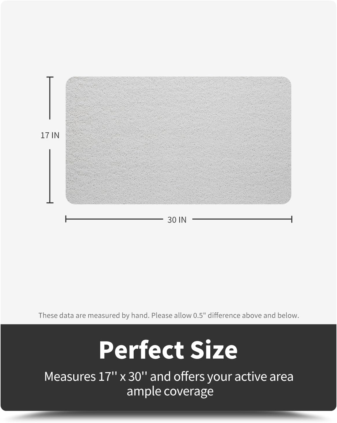 Non-Slip Bathtub Mat, 17x 30 Inch, Shower Mats for Bath Tub, PVC Loofah Bathroom Mats for Wet Areas, Quick Drying