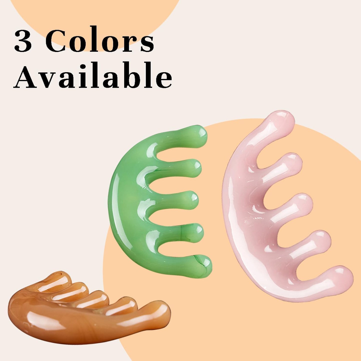 GSHOW Head Massage Comb Scalp Massager Resin Gua Sha Meridian Massage Tool for Head and Neck