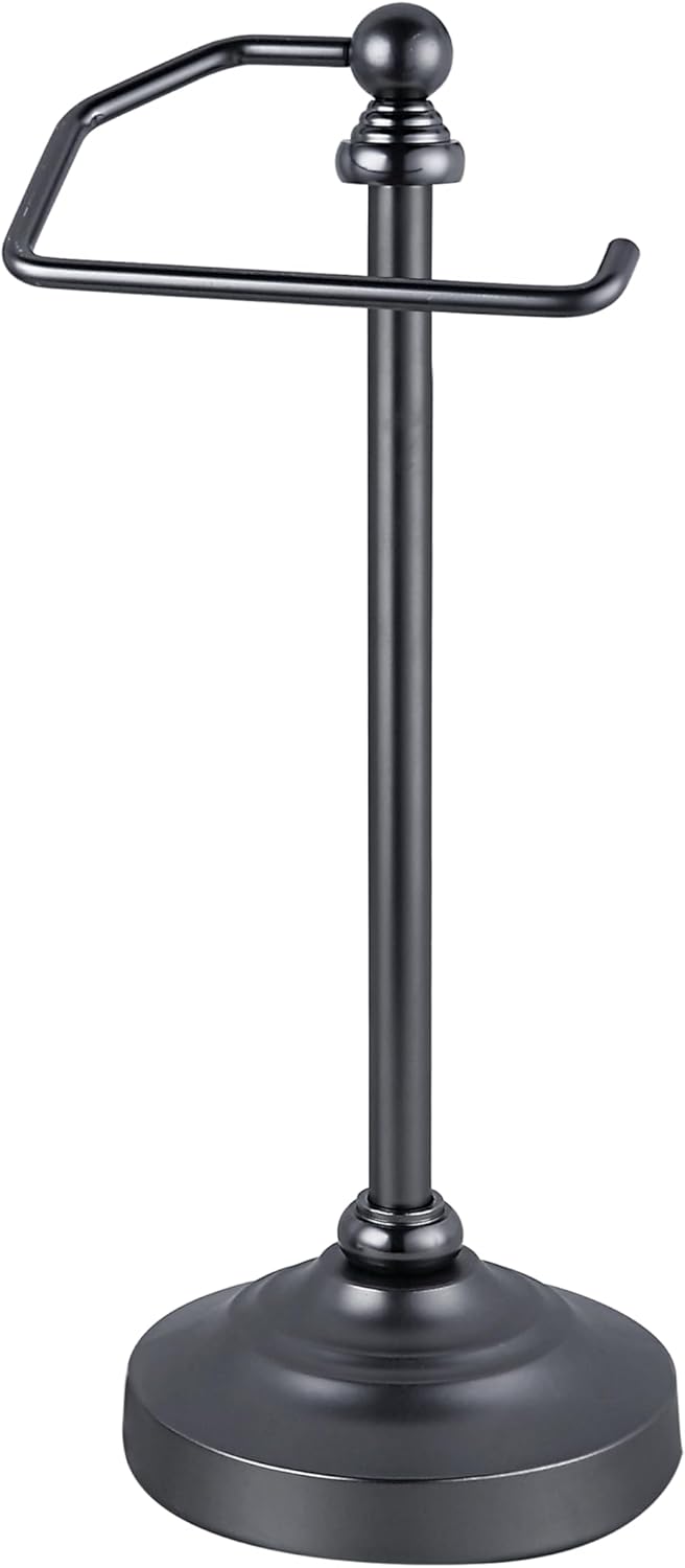 SunnyPoint Deluxe Free Standing Heavy Weighted Countertop Fingertip Towel Holder Stand (Black Nickel)