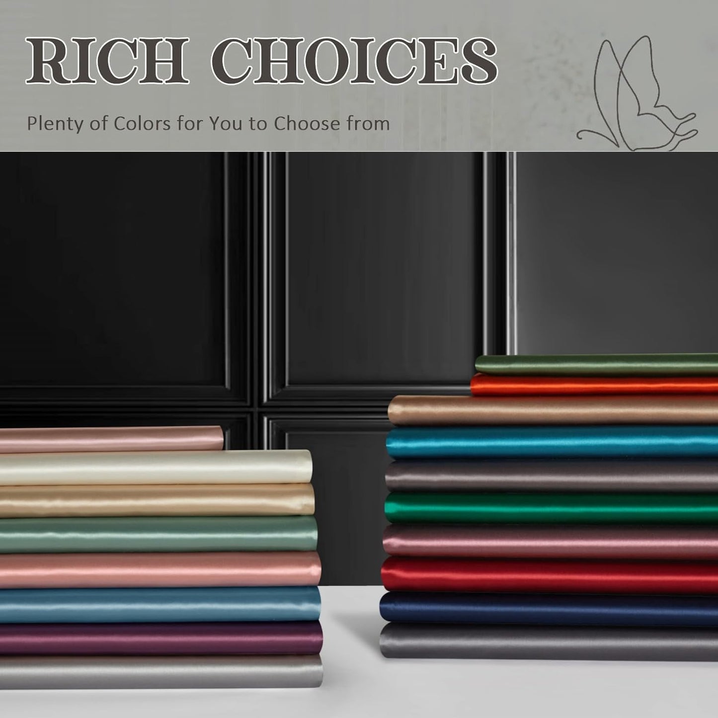 Juwenin Bedding,Super Soft and Luxury Silky Satin Pillowcase (Silky Satin Pillow Case for Hair) (Navyblue, Body)