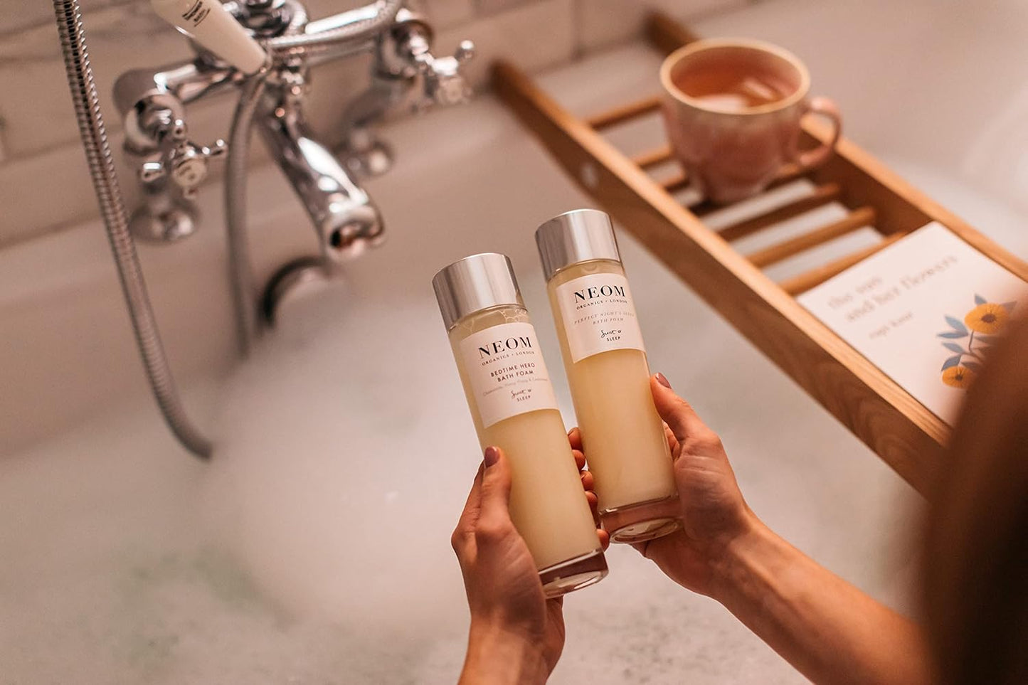 NEOM- Lavender, Jasmine & Rosewood Bath Foam, 6.76 fl oz | Real Luxury Range | Coconut & Almond Oil | Scent to De-Stress | Vegan & Cruelty Free