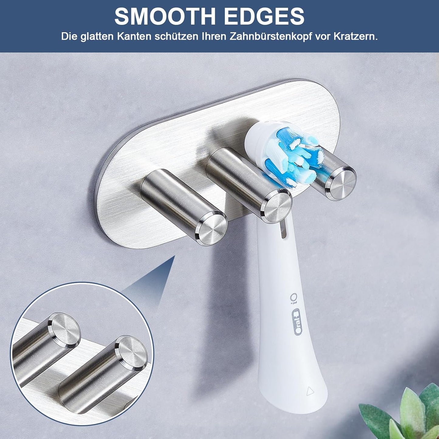 Electric Toothbrush Head Holder for Bathroom Shower, Toothbrush Holders Wall Mounted, Tooth Brushing Holder, Self Adhesive Toothbrush Storage Organizer Toothbrush & Razor Holder (Small)