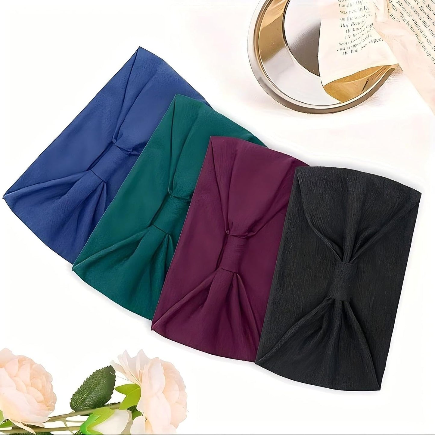 12-Pack Wide Stretch Headbands for Women - Non-Slip Extra Wide Turban Hair Bands for Workout, African Style, Sports & Daily Use (Breathable, All-Day Comfort) Color1 (Color2)