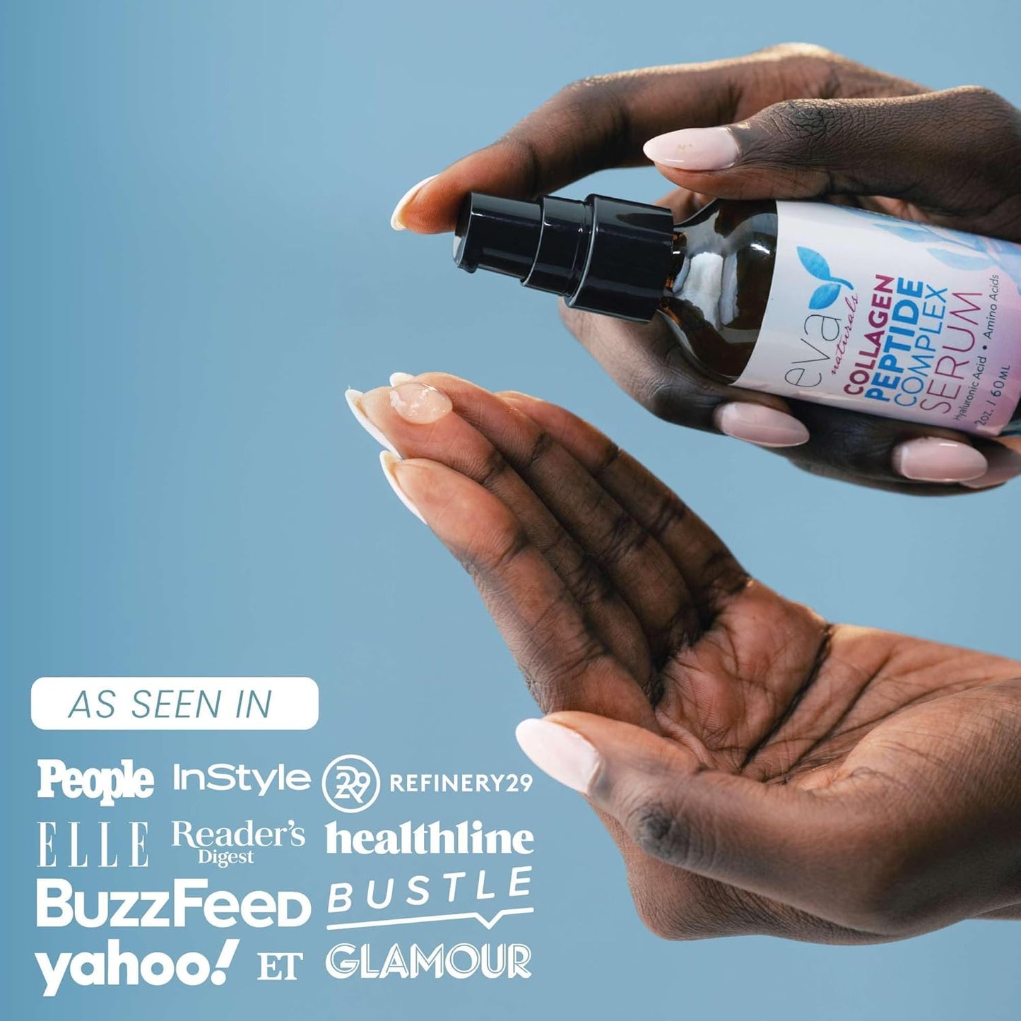 Collagen Peptide Serum for Face – Anti Aging Facial Treatment with Peptides & Hyaluronic Acid – Gentle for Sensitive Skin, Microneedling Pen, Derma Roller, Skin Firming & Hydrating (2 Oz) (2 Pack)