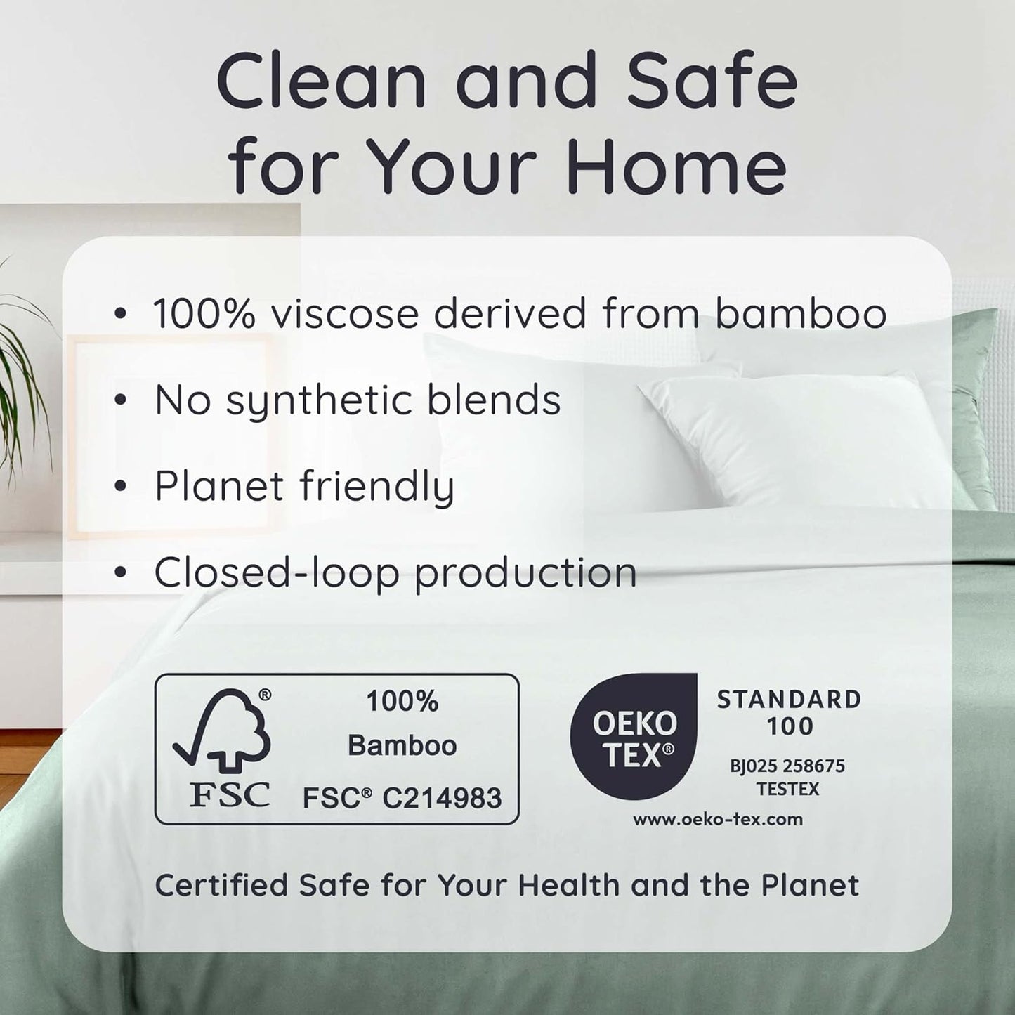 Bambaw 100% Viscose Derived from Bamboo Pillowcases King Size – Set of 2 King Size Cooling Pillow Cases for Ance with Envelope Closure, Breathable, Soft & Luxury Pillow Cases (Sea Glass)