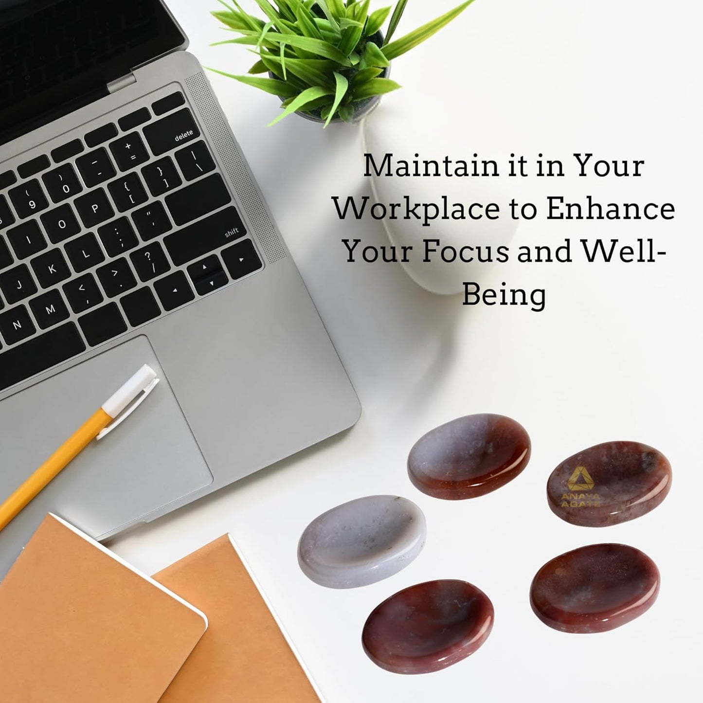 Fancy Agate Worry Stone – Crystal Thumb Worry Stones for Anguish, Stress – Relaxing and Soothing Balance Stones for Meditation, Stress Relief – Healing Stones and Crystals for Men and Women