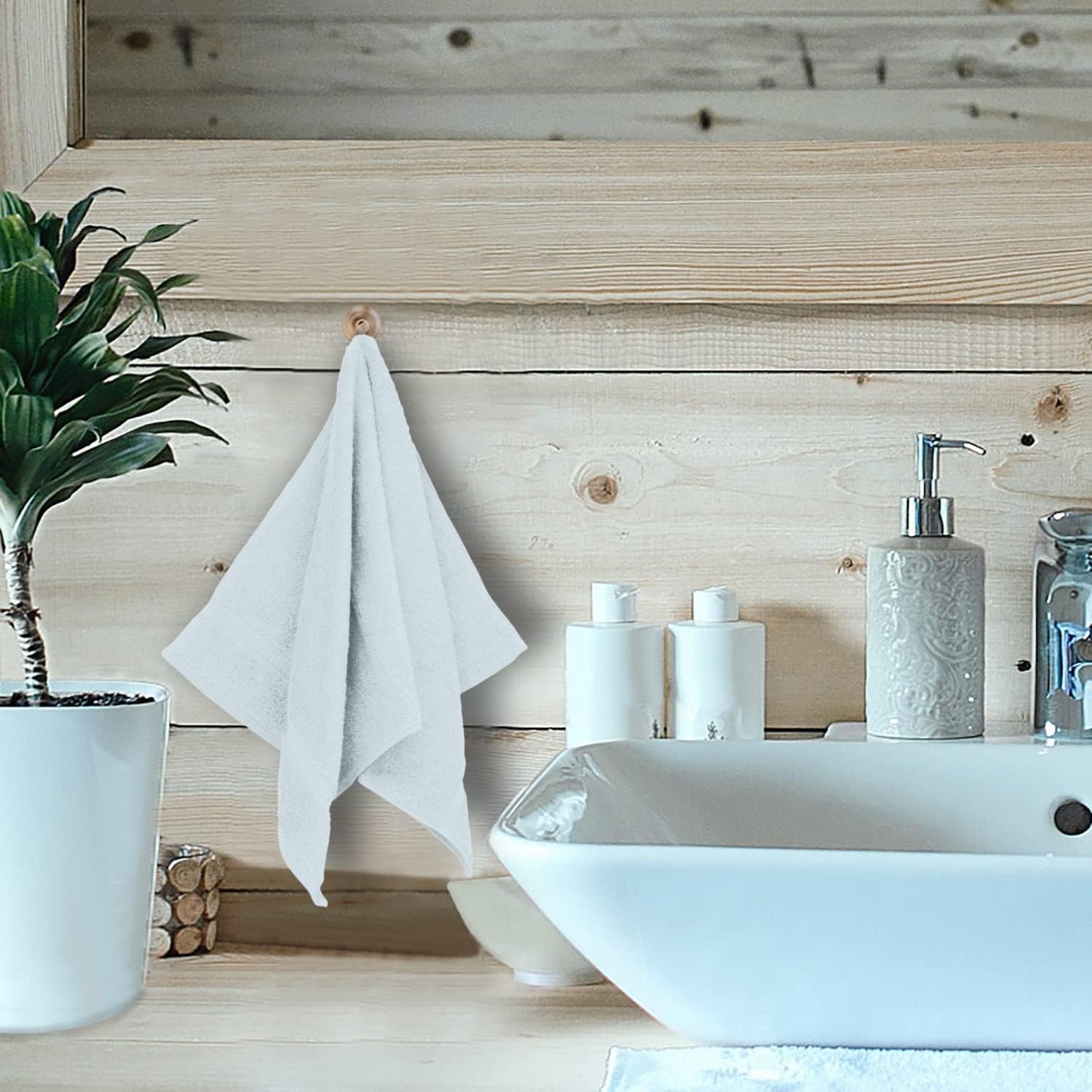 Monogrammed Hand Towel, Personalized Initial Gift, Extra Absorbent 100% Turkish Cotton - Soft Terry Finish - Set of 2 - Silver Block Initial Z - Embroidered on White Towels