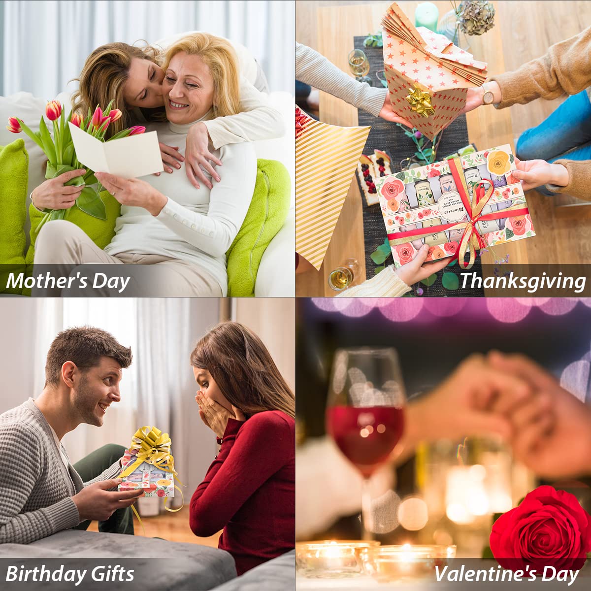 Hand Cream Gift Set - Relieve Extremely Dry Hands, Women's Hand Cream Travel Set, an easy-to-absorb hand cream to relieve dry discomfort after washing your hands. Ideal for holiday gifts.5 x1.0 oz/30ml