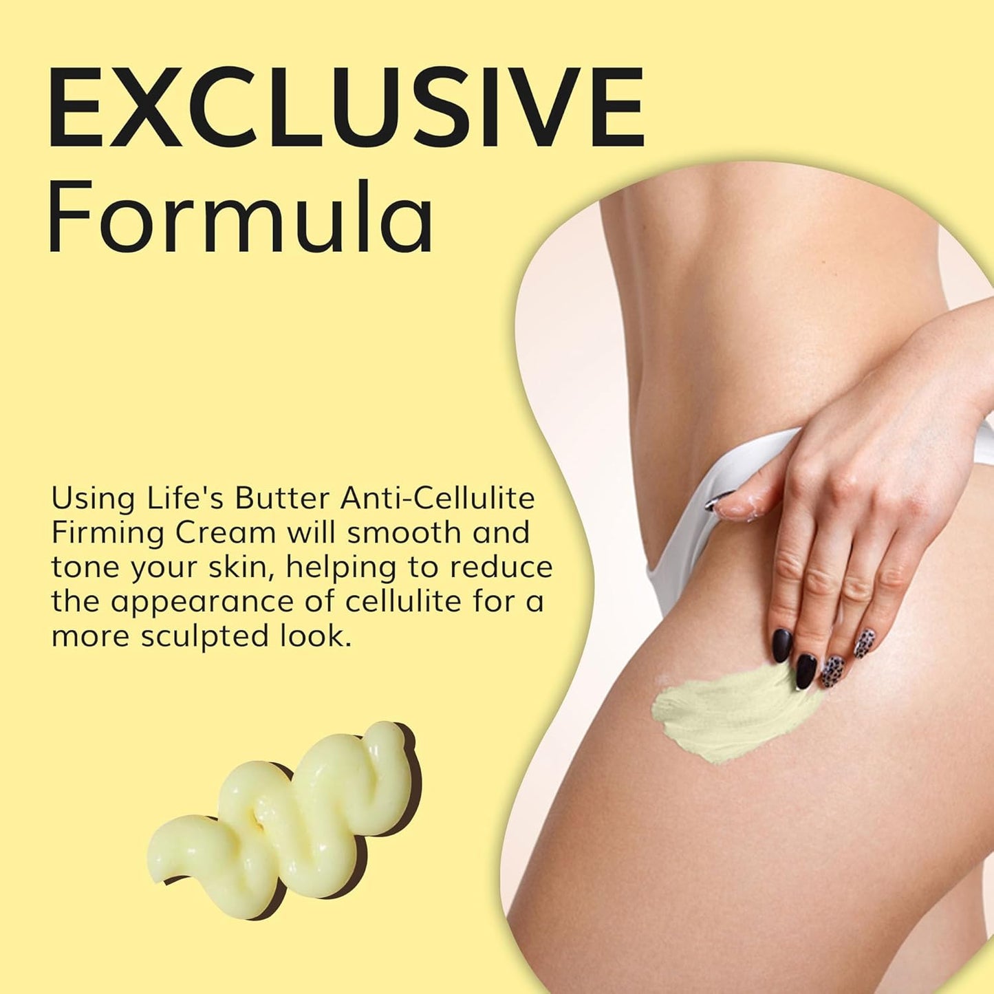 LIFE'S BUTTER Anti-Cellulite Cream - 100% Natural - Made in USA - Cruelty-Free - Hypoallergenic - Best Cellulite Reduction - Skin Firming + Tightening for Women L-Carnitine + CoQ10 + Caffeine – 6oz