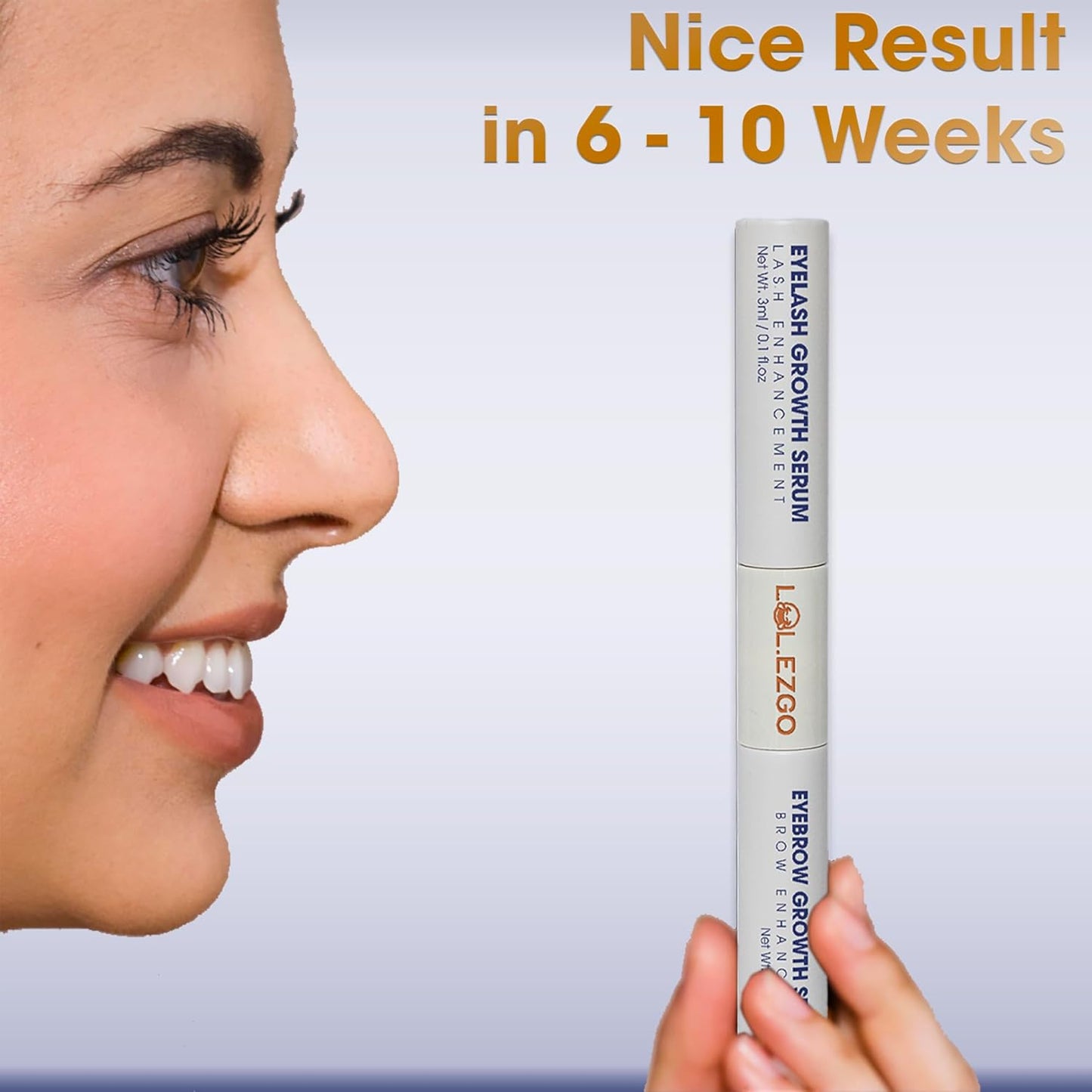 Eyebrow & Eyelash Growth Serum for Sensitive Eyes (2 in 1) - Peptide, Castor Oil & Natural Extract in Formula to Strengthen Thicken Lengthen Lash and Brow - 3mLx2 for 3 Months Supply